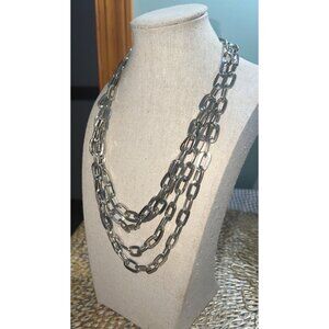 Silver-tone Multi-Link Necklace -- 18"